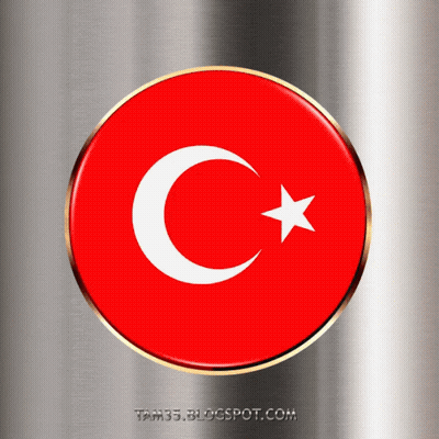Red Circle With White Crescent Moon And Star GIF
