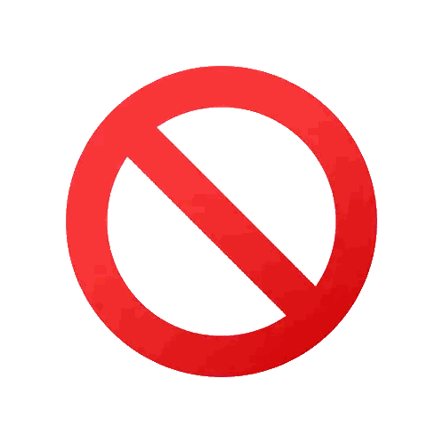 Red Circle With White Line Sticker