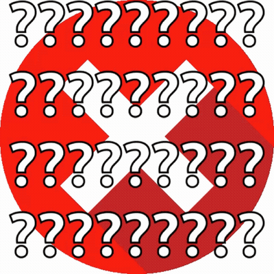 Red Circle With White Question Marks And X GIF
