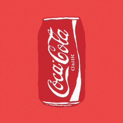 Red Coca-Cola Can Against Red Background GIF