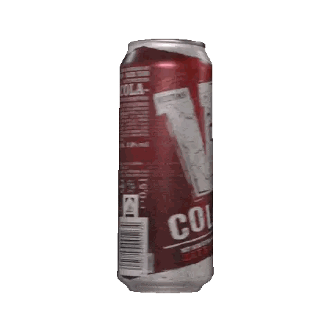 Red Cola Can With White V Sticker