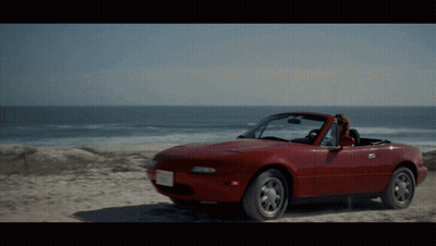 Red Convertible With California License Plate GIF