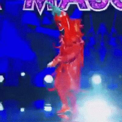 Red Costume Dancer On Stage With Live Sign GIF