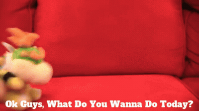 Red Couch Saying Ok Guys What Do You Wanna Do Today GIF