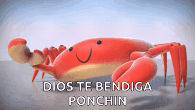 Red Crab Smiling Dios Te Bendiga Ponchin GIF