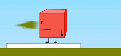 Red Cube With Arms And Legs On White Box GIF