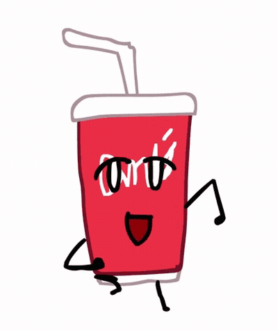 Red Cup With Straw And Face GIF