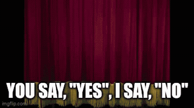 Red Curtain You Say Yes I Say No GIF