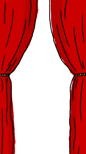 Red Curtains Sticker