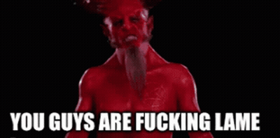 Red Demon Giving Middle Finger Saying You Guys Are Fucking Lame GIF