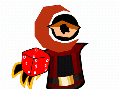 Red Dice With White Dots And Gold Three GIF