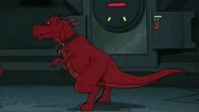 Red Dinosaur With Collar GIF