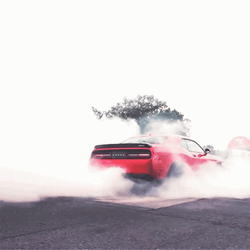 Red Dodge Challenger Burnout GIF