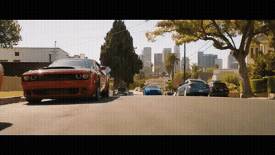 Red Dodge Challenger Driving GIF