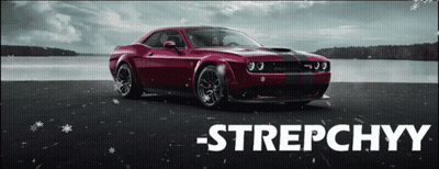 Red Dodge Challenger Parked GIF