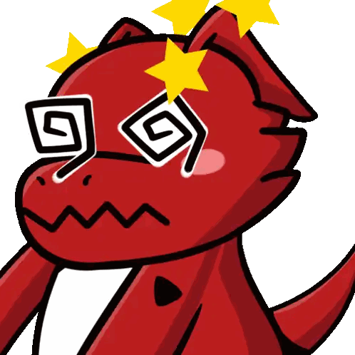 Red Dog Cartoon With Stars Sticker