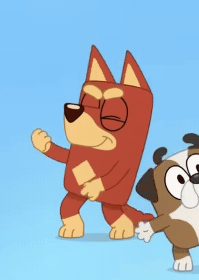 Red Dog Next To Brown And White Dog Eyes Closed GIF