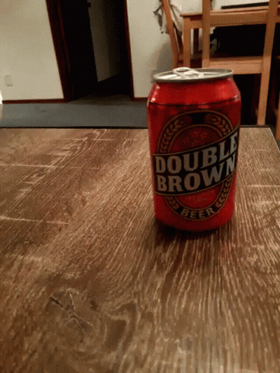 Red Double Brown Beer Can GIF