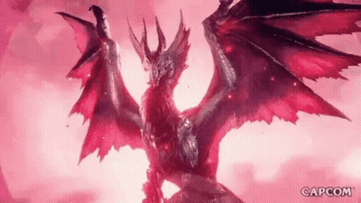 Red Dragon Flying in Sky