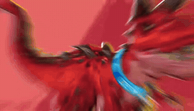 Red Dragon Flying With Blue Ribbon GIF