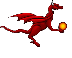 Red Dragon Holding Yellow Ball Sticker