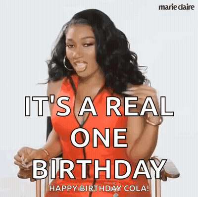 Red Dress Woman Saying Real One Birthday Cola GIF