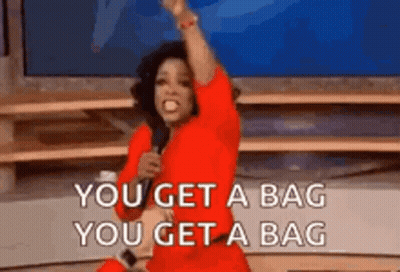 Red Dress Woman Saying You Get A Bag GIF