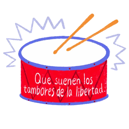 Red Drum With Que Suenen Los Tambores Sticker
