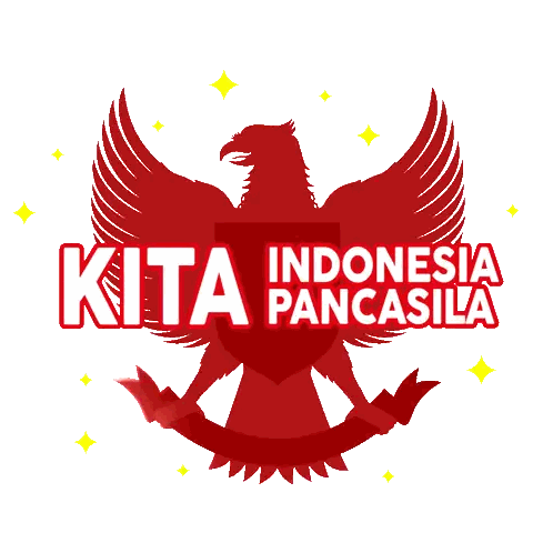 Red Eagle With Kita Indonesia Pancasila Sticker