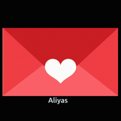 Red Envelope With White Heart And Name Aliyas GIF