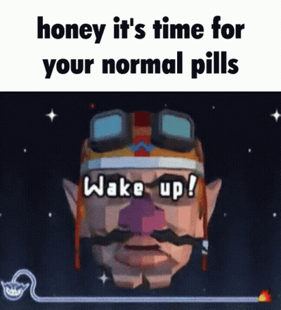 Red-Eyed Cartoon Character In Front Of Clock Saying XII GIF
