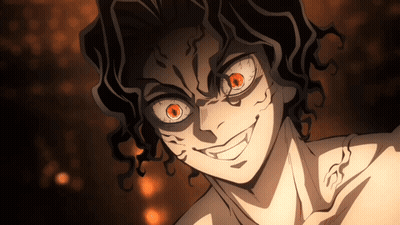 Red-Eyed Cartoon Character With Chest Tattoo GIF