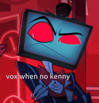 Red-Eyed Cartoon Saying Vox When No Kenny GIF