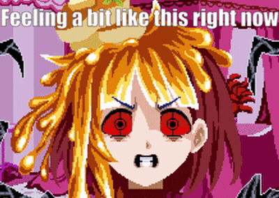 Red-Eyed Pixel Girl Feeling A Bit Like This GIF
