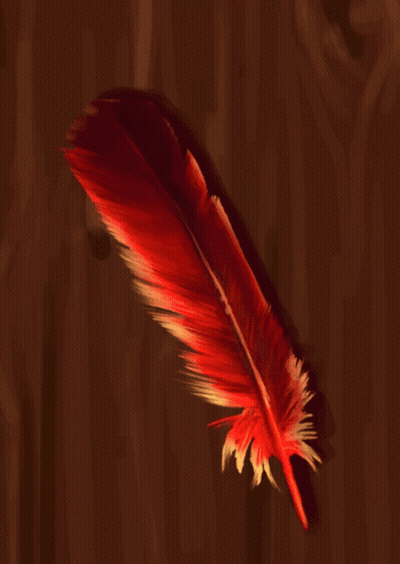 Red Feather On Brown Surface GIF