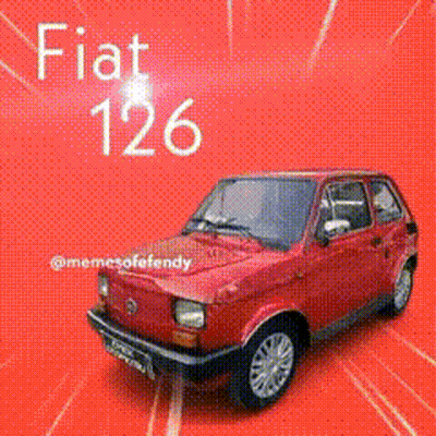 Red Fiat 126 GIF