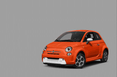 Red Fiat Car With White Stripe GIF