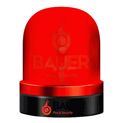 Red Fire And Security Warning Light Sticker