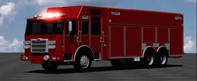 Red Fire Truck With Ford Logo GIF