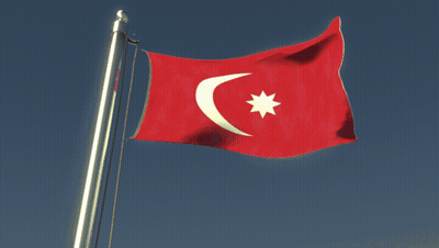 Red Flag With Crescent Moon And Star GIF