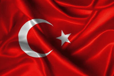Red Flag With Crescent Moon And Star GIF