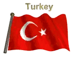 Red Flag With Crescent Moon And Star Sticker