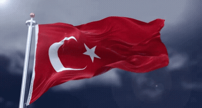 Red Flag With Crescent Moon And Star GIF