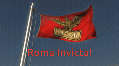 Red Flag With Eagle Spor Roma Invicta GIF