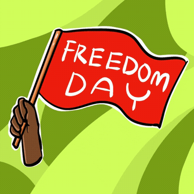 Red Flag With Freedom Day GIF