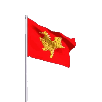 Red Flag With Golden Dragon Sticker