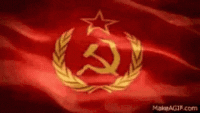 Red Flag With Hammer And Sickle And Star GIF
