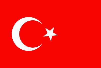 Red Flag With White Crescent Moon And Star GIF