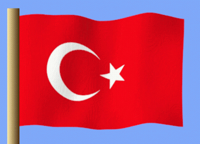 Red Flag With White Crescent Moon And Star GIF