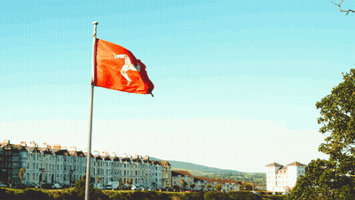 Red Flag With White Horse Waving In Wind GIF